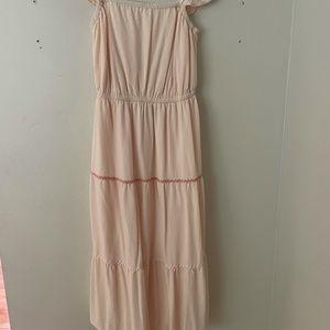 Lauren Conrad super soft peach ruffle sleeve dress